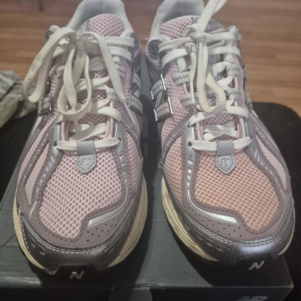 New Balance Women's Pink and Silver Running Shoes